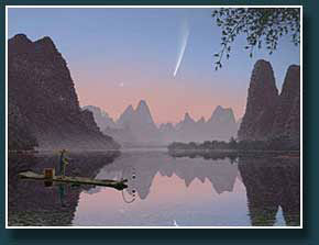 Thumbnail  the Great Comet of 1882 over China's Li River